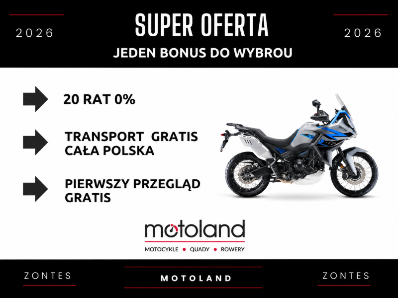 Motocykl Zontes 703 F z kuframi 21 rocznik 2025 plus bonus do wybrania 