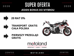 Motocykl Zontes 703 RR plus bonus do wyboru 
