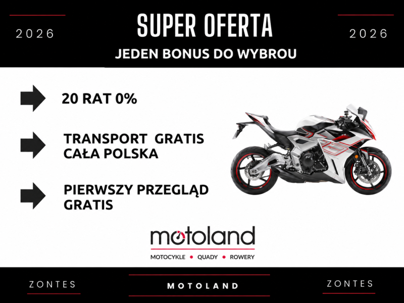 Motocykl Zontes 703 RR plus bonus do wyboru 