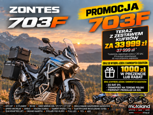 Motocykl Zontes 703 F z kuframi  plus bonus do wybrania