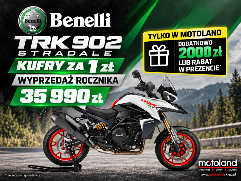 Motocykl Benelli TRK 902 Stradale-Kufry za 1 zł